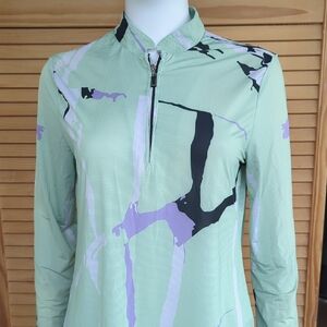 Sunsense By Jamie Sadock Mint and Lavender Abstract Top
